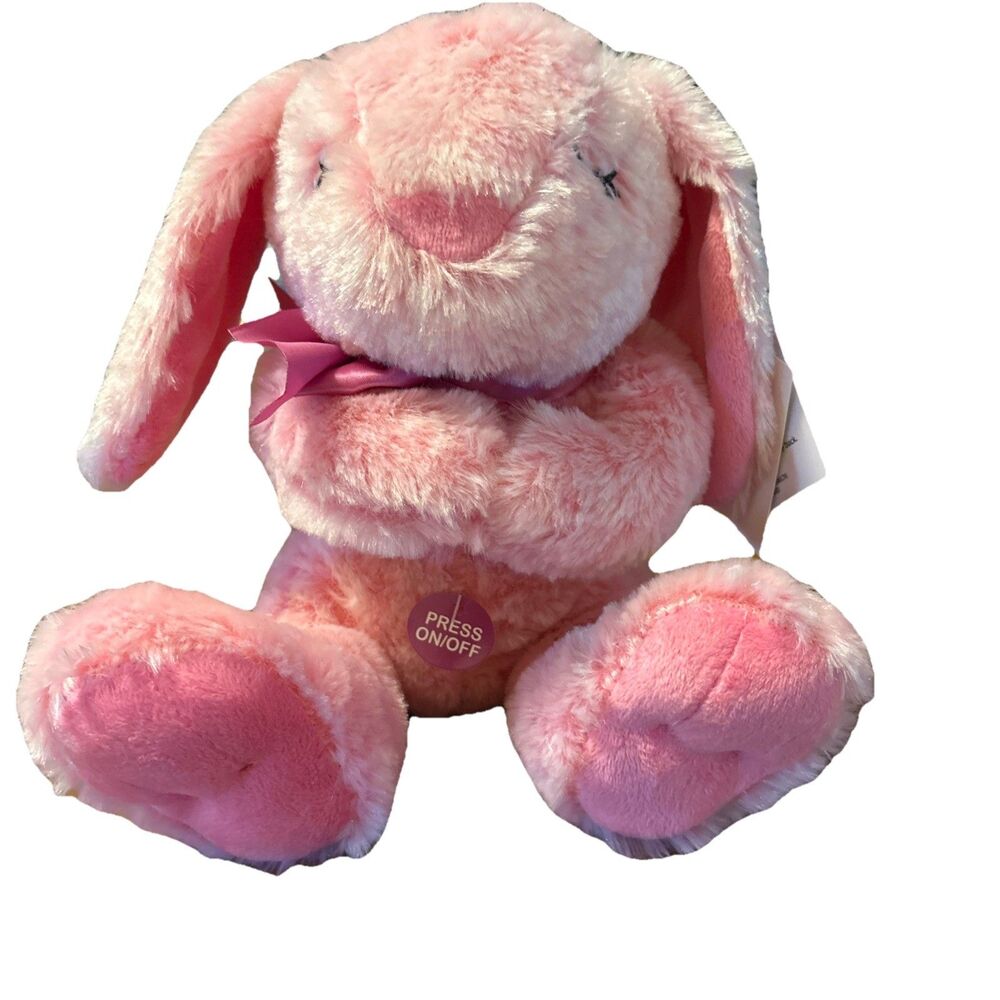 Smart Living Hug & Luv Pink 9” Squeeze & Talk Bunny Sings Jesus Loves Me